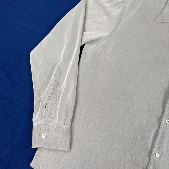 Vintage Armani Jeans Gray Long Sleeve Button Up Shirt Men size XXL Casual 90s - Picture 10 of 11